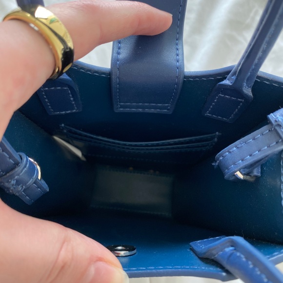 JW PEI Fei Dark Blue Monogram Logo Phone Bag Crossbody Purse Minibag | Navy - Picture 12 of 15